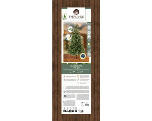 Everlands Lit Allison Pine Green, Warm White & Classic Warm Artificial Tree