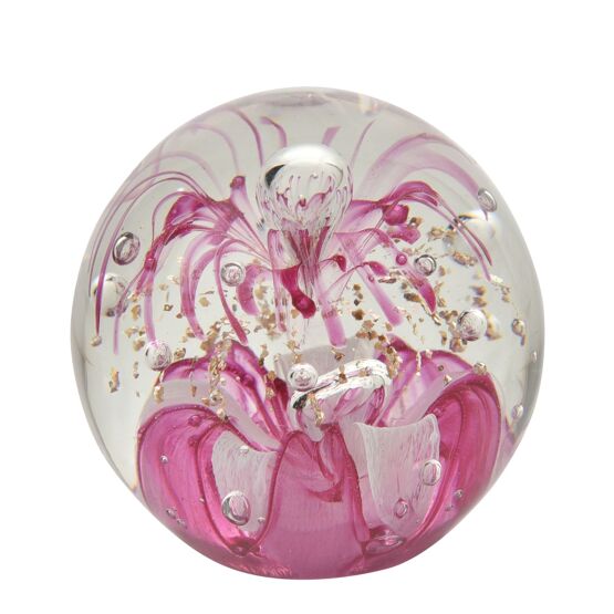 Stratton Objets d'art Glass Ornament - Pink & Gold Paperweight