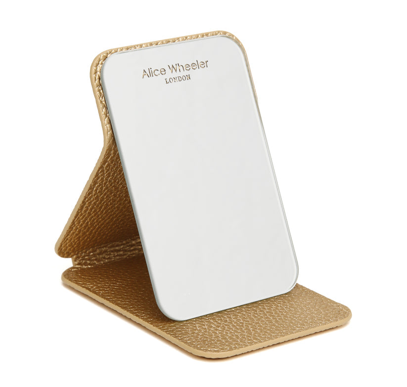 Alice Wheeler Mini Folding Mirror Gold