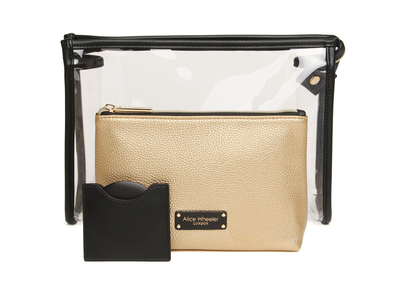 Alice Wheeler 3Pc Beauty/Makeup Gift Set Gold