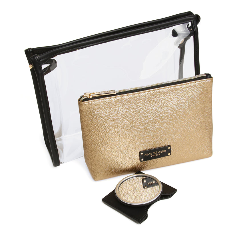Alice Wheeler 3Pc Beauty/Makeup Gift Set Gold