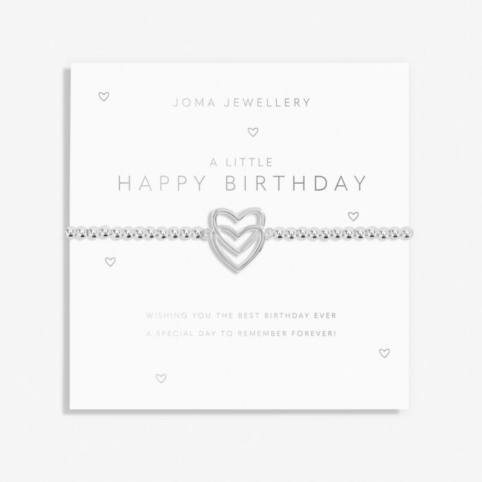 Joma Jewellery A Little 'Happy Birthday' Bracelet in Silver Plating