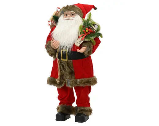 Decoris Standing Santa Christmas Red 80cm