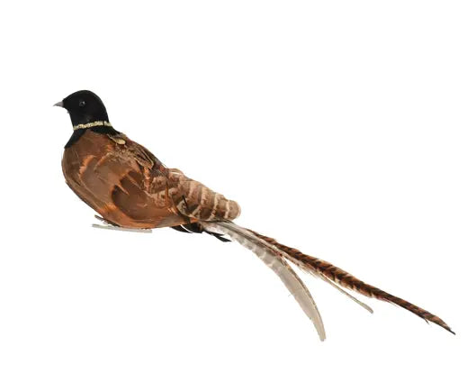 Decoris Pheasant Glitter Feather Tail On Clip 33cm