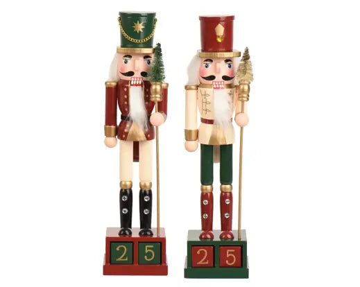 Decoris Advent Calendar Nutcracker 7.5cm x 7.5cm x 30cm Single Assorted
