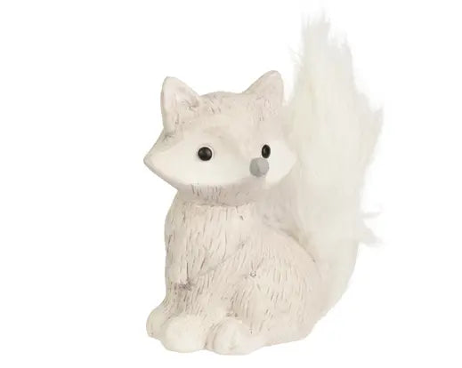 Decoris Fox Terracotta With Faux Fur Tail 13.3cm