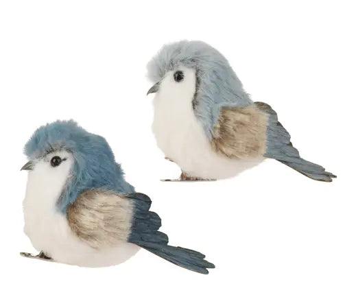 Decoris Faux Fir Blue Bird 12cm Single Assorted