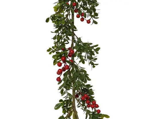 Garland With Foam Berry Green & Red L130cm
