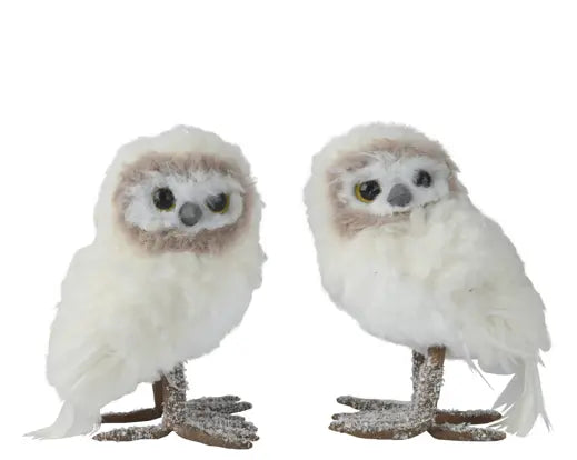 Decoris Faux Fur Glitter Owl 16cm Single Assorted