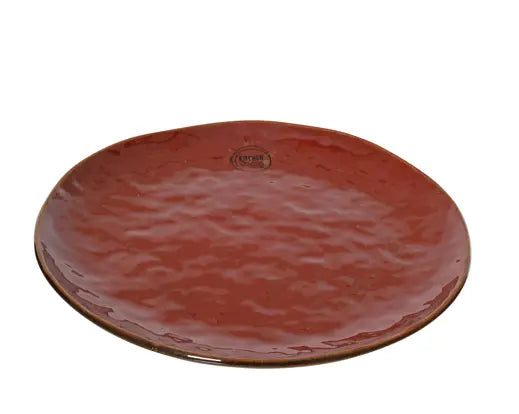 Dinner Plate Glazed Stoneware Oxblood