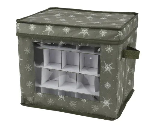 Bauble Storage Box Green & White