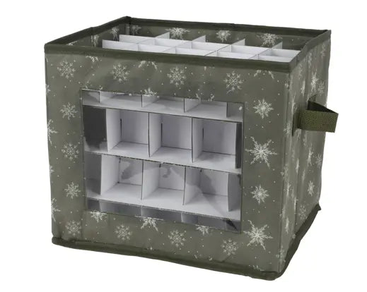 Bauble Storage Box Green & White