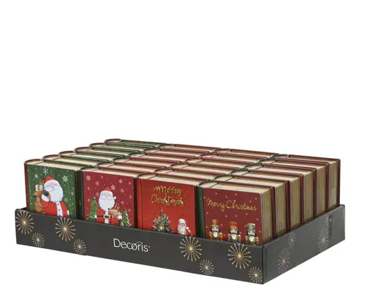 Decoris Tin Embossed Storage Book 11.8cm x 10cm x 3.8cm Single Assorted
