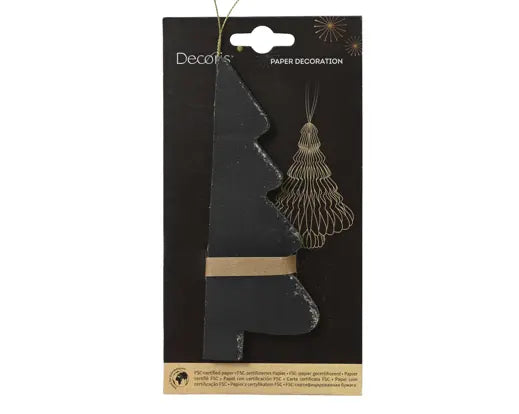 Tree Paper Gold Glitter Black