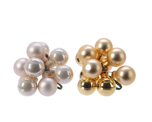 Kaemingk Baubles On Wire Glass Shiny/Matt/Enamel Peral/Gold