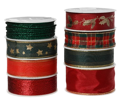 Kaemingk Ribbon Polyester Country Christmas Assorted