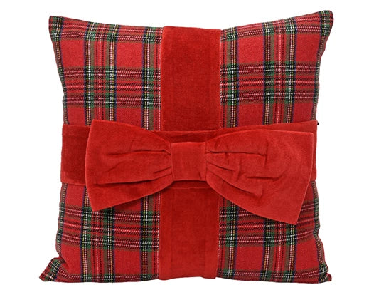 Kaemingk Cushion Cotton Check With Bow