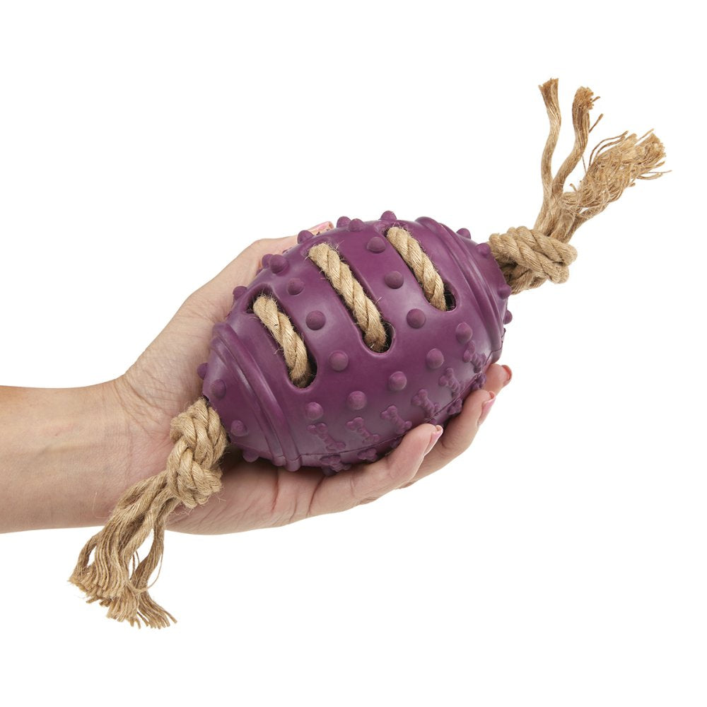 Pet Face Planet Nobbly Rubber Rugby Ball Dog Toy