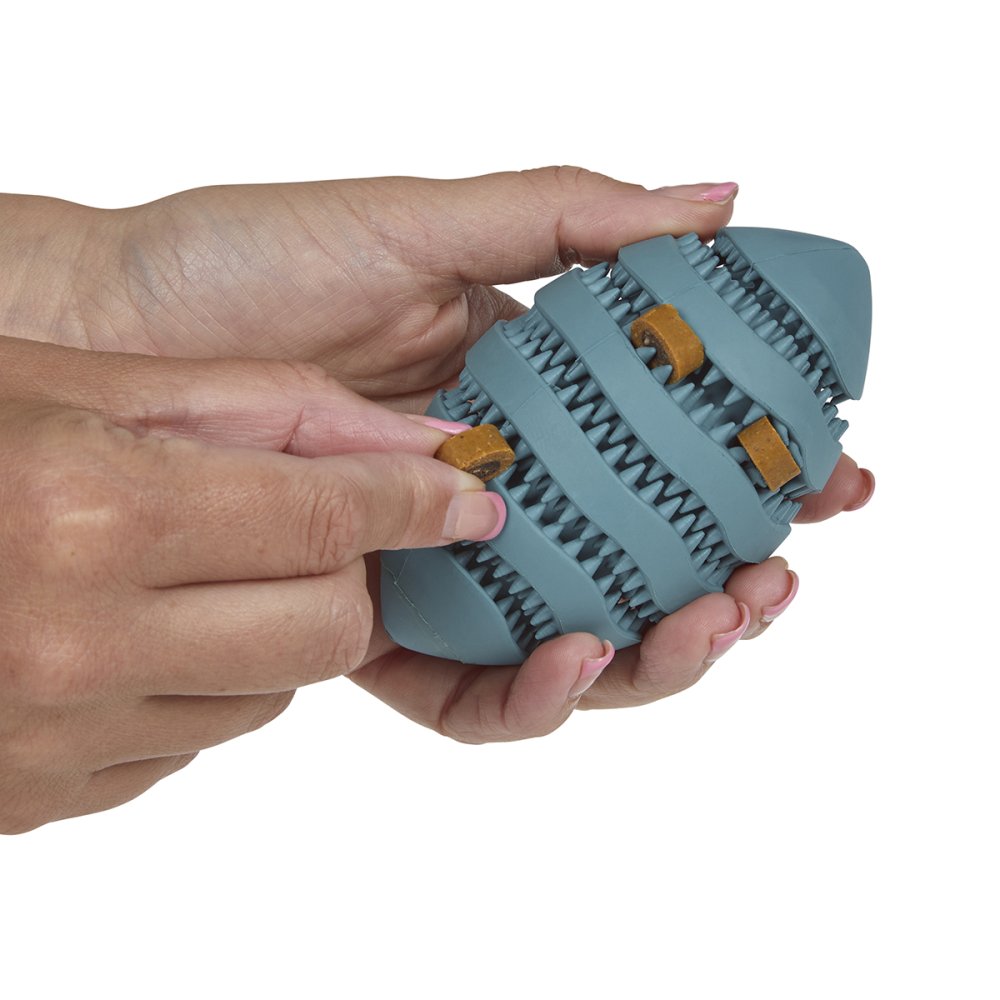 Petface Little Rubber Rugby Treat Ball Dog Toy