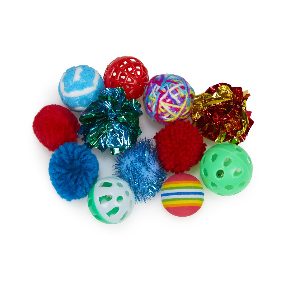 Petface Catkins Cat Play Pack 12 Assorted Ball Toys