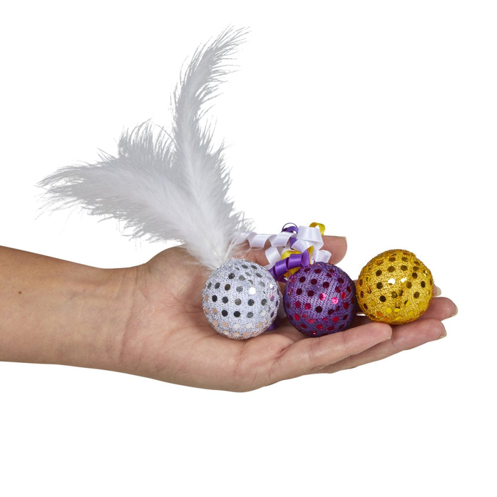 Petface Catkins Cat Toys Glitter Balls 3 Pack
