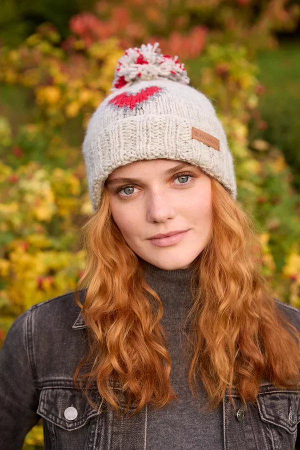 Pachamama Heart Roll Back Bobble Beanie