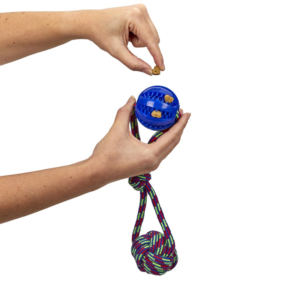 Petface Toyz Treat Ball On Rope Dog Toy