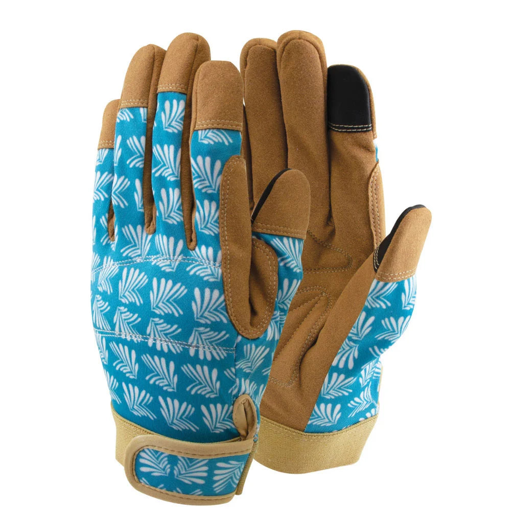 Town & Country Lux-Fit Synthetic Leather Blue Gloves Medium
