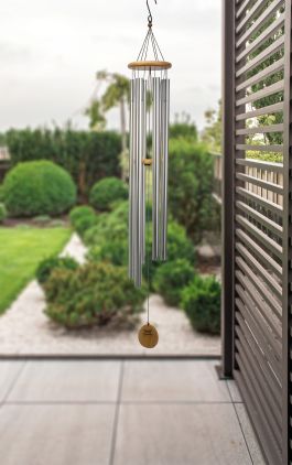 Panacea Wood & Aluminum Wind Chime Silver 145cm (57”)