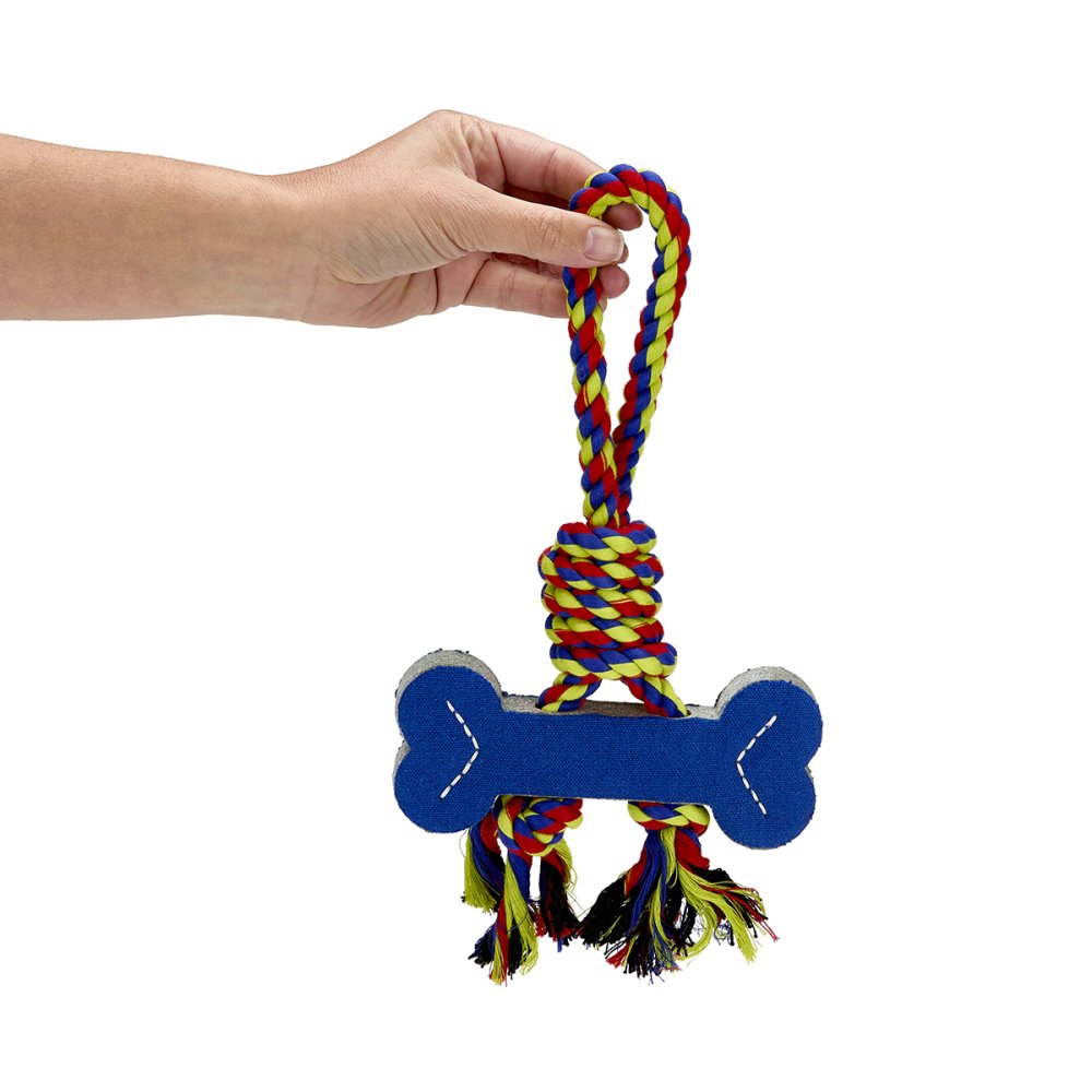 Petface Toyz Textile Bone And Rope Tugger Dog Toy