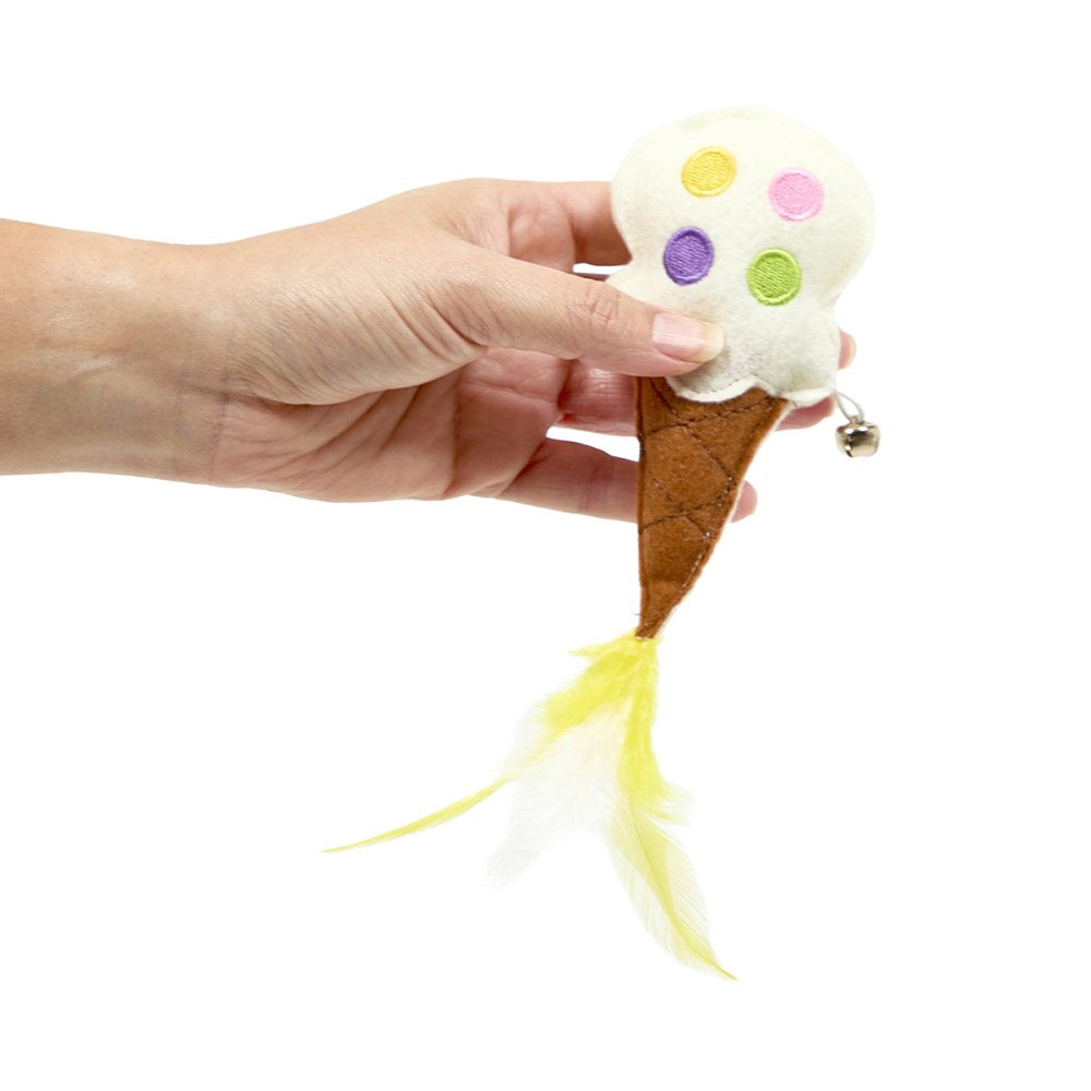 Petface Catkins Felt Ice Cream Plush Cat Toy