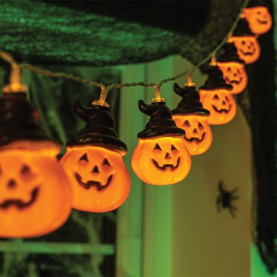 Smart Garden Jack-O'-Lantern String Lights - Set Of 10