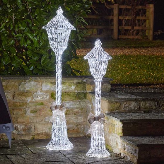 Smart Garden GlitterTwist Silver Lamp Post