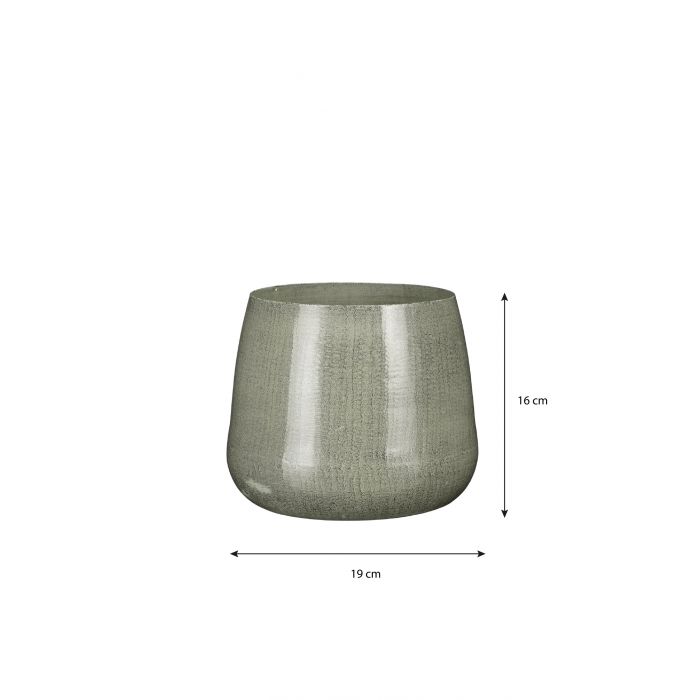 Mica Benson Iron Round Pot Grey 16cm