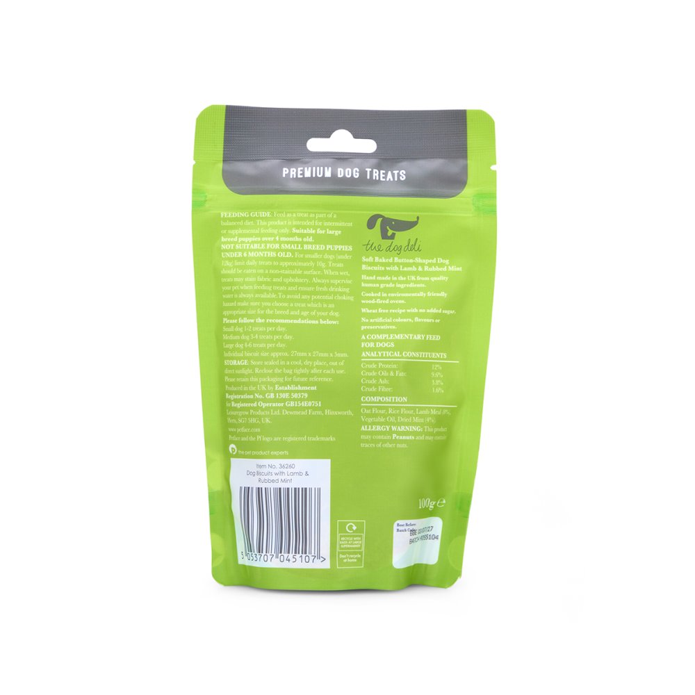 Petface Dog Deli Biscuits with Lamb and Mint 100g