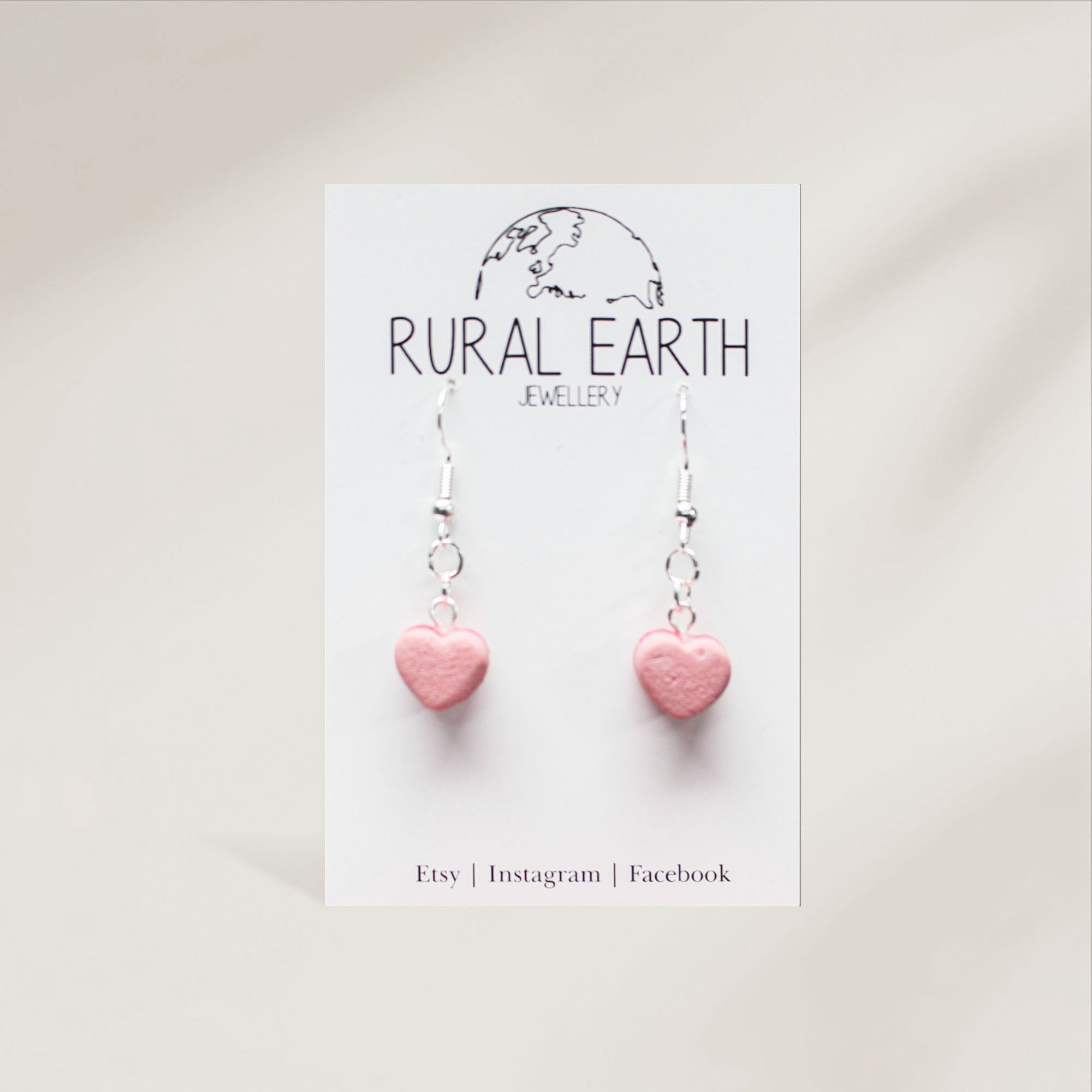 Rural Earth Macaron Heart Drop Earrings