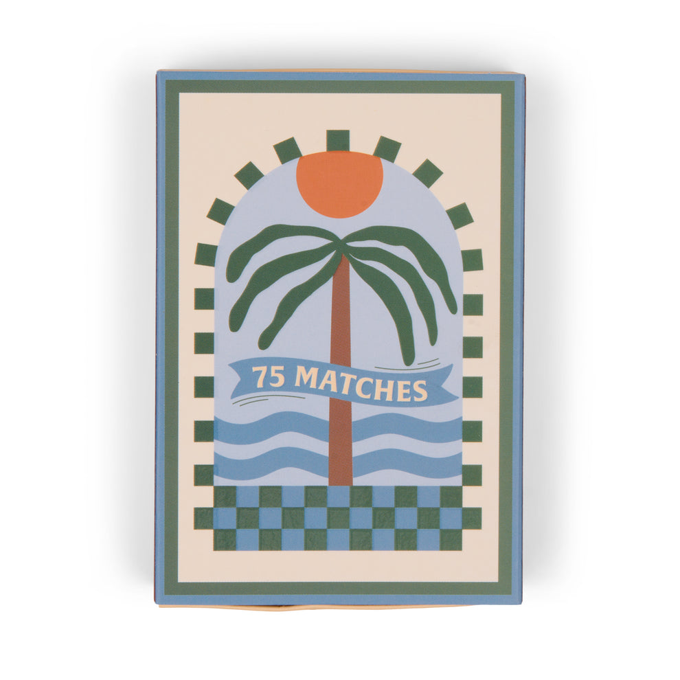 Designworks Collective Adopo Boxed Matches "Palm Tree" Dark Green - 75 matches (9.6 CM)