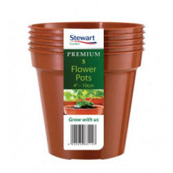 Stewart Plastics Flower Pots Pack of 3 Terracotta 6"