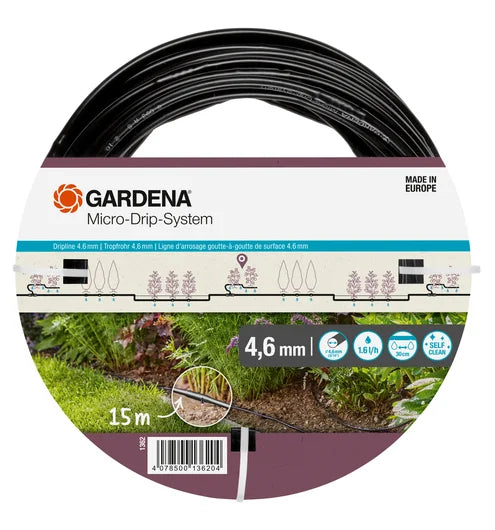 Gardena Drip Irrigation Line 4.6 mm (3/16"), 15 m