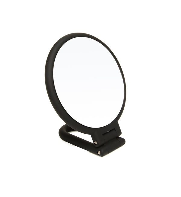 Alice Wheeler Black soft Touch Hand Mirror 10x Mag