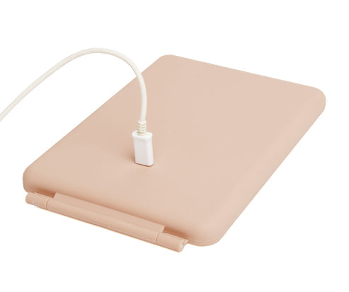 Alice Wheeler London Pink - Led Light Up Soft Touch Travel Mirror (3 Light Settings)