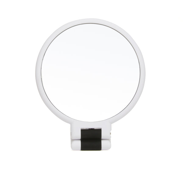 Alice Wheeler White soft Touch Hand Mirror 10x Mag