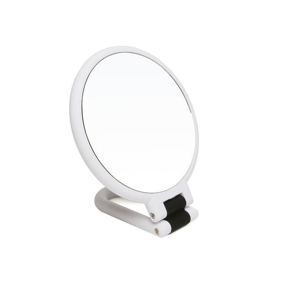 Alice Wheeler White soft Touch Hand Mirror 10x Mag