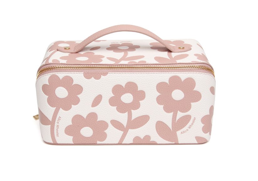 Alice Wheeler Train Case Pink Floral