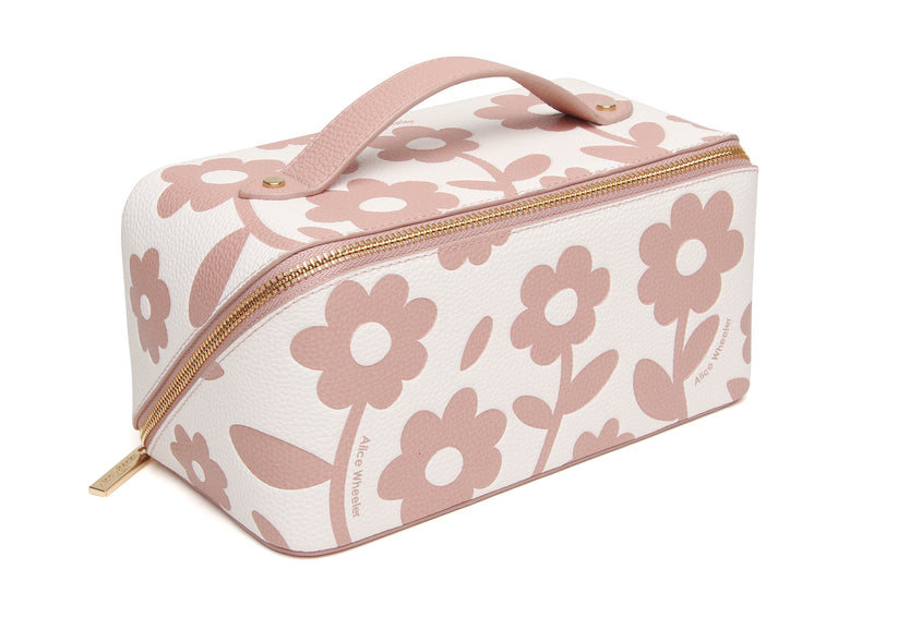 Alice Wheeler Train Case Pink Floral