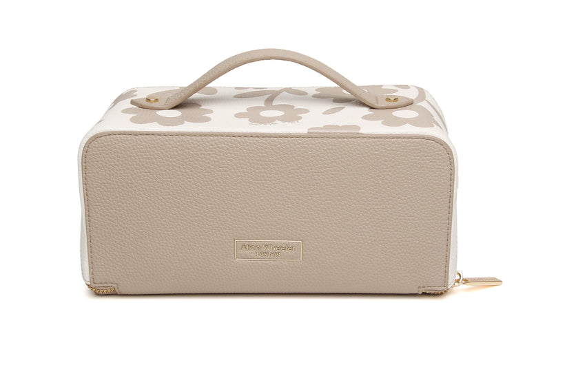 Alice Wheeler Floral Train Case Stone