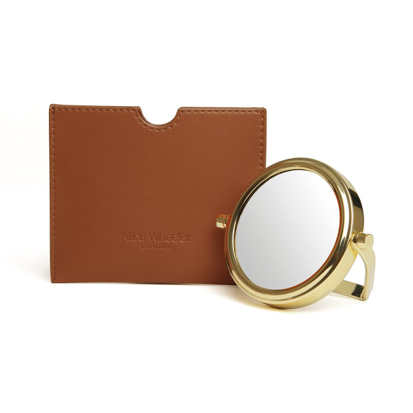 Alice Wheeler Tan - Venice Mirror & pouch