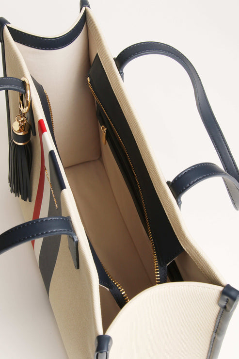 Alice Wheeler London Navy Stripe Amalfi Tote Bag
