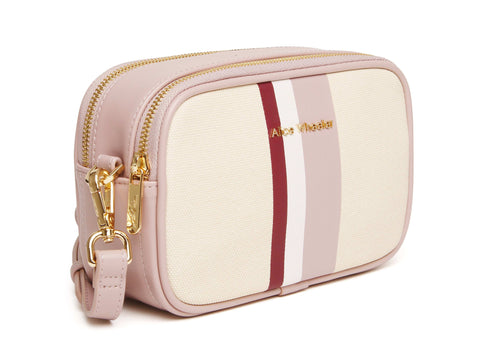 Alice Wheeler London Pink Stripe Madrid  Crossbody Bag