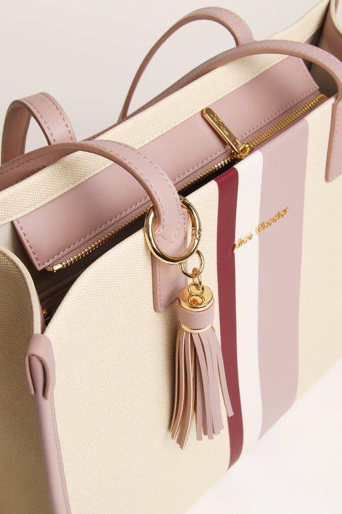 Alice Wheeler London Pink Amalfi Stripe Tote Bag